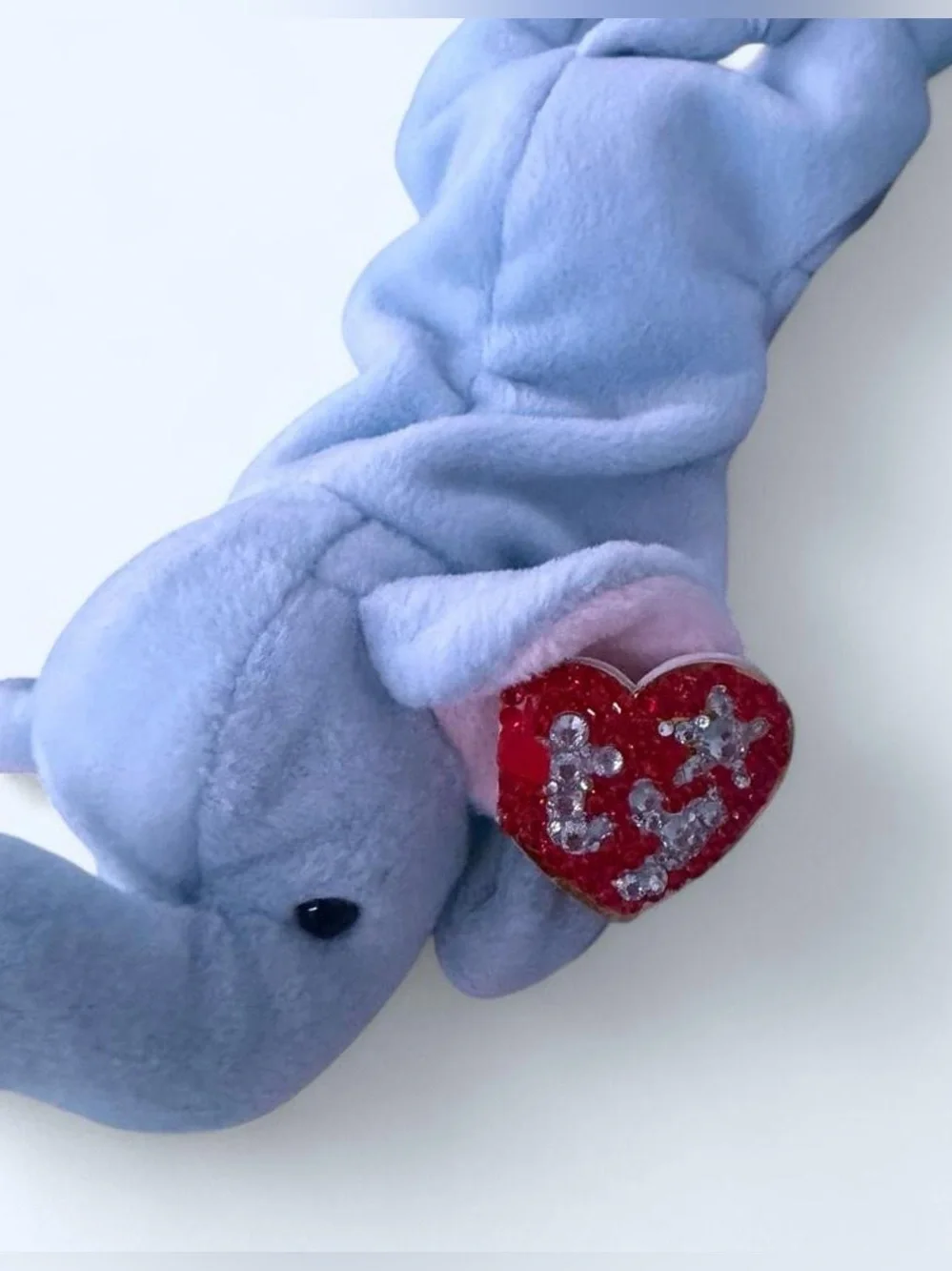 Ty Blue Plush Elephant with bedazzled tag